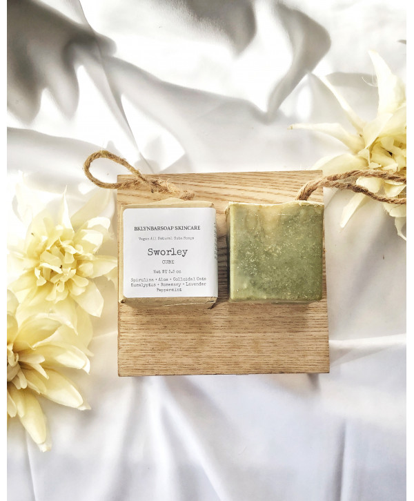 Sworley: Spirulina + Aloe + Oats Bar Soap